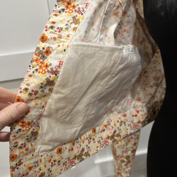 Aventura Organic Cotton Cream And Floral Medium Jacket Button Up - Picture 4 of 8